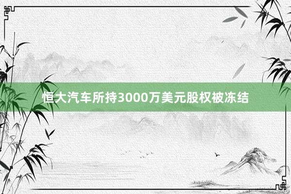 恒大汽车所持3000万美元股权被冻结