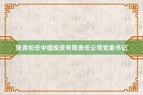 张青松任中国投资有限责任公司党委书记