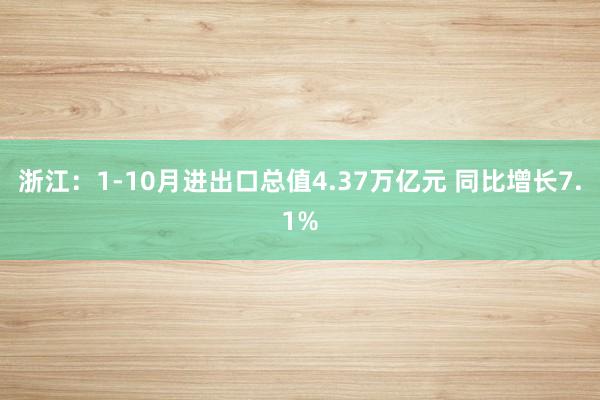 浙江：1-10月进出口总值4.37万亿元 同比增长7.1%