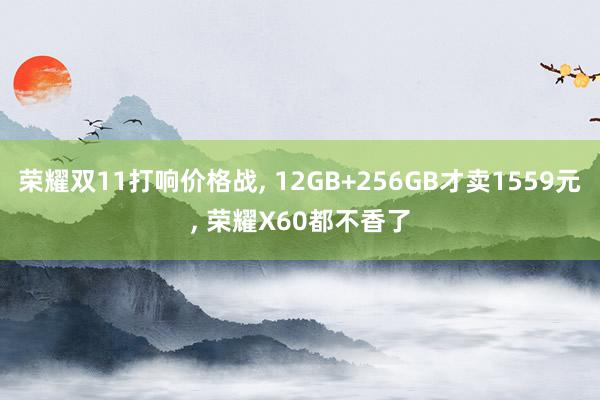 荣耀双11打响价格战, 12GB+256GB才卖1559元, 荣耀X60都不香了