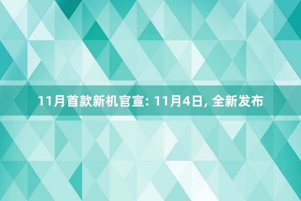 11月首款新机官宣: 11月4日, 全新发布