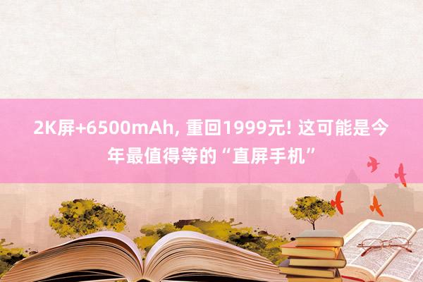 2K屏+6500mAh, 重回1999元! 这可能是今年最值得等的“直屏手机”