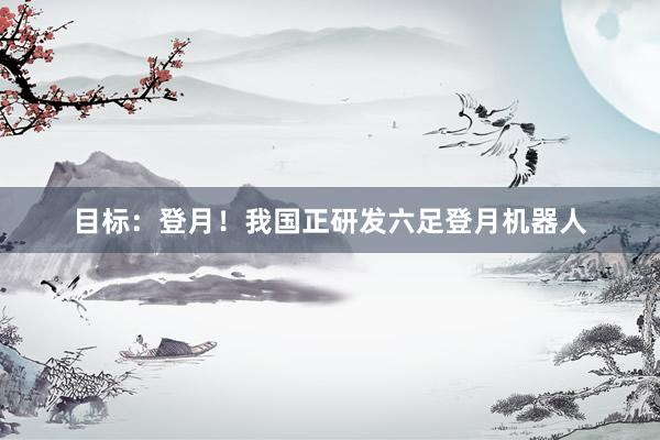 目标：登月！我国正研发六足登月机器人