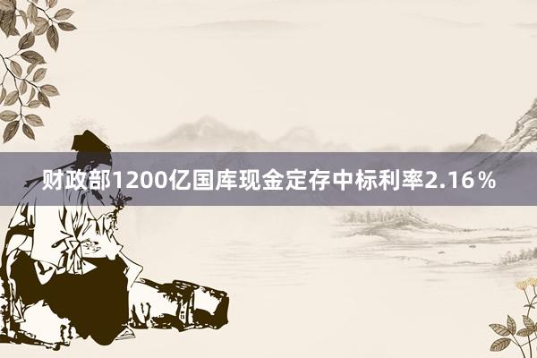 财政部1200亿国库现金定存中标利率2.16％