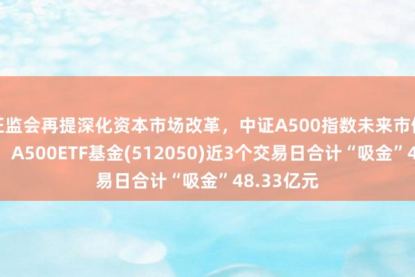 证监会再提深化资本市场改革，中证A500指数未来市值空间可期，A500ETF基金(512050)近3个交易日合计“吸金”48.33亿元