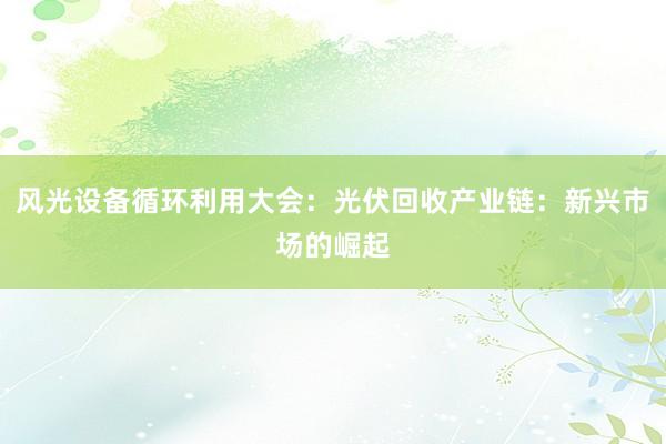 风光设备循环利用大会：光伏回收产业链：新兴市场的崛起