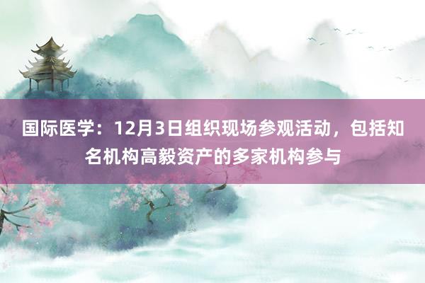 国际医学：12月3日组织现场参观活动，包括知名机构高毅资产的多家机构参与