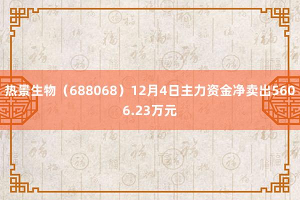 热景生物（688068）12月4日主力资金净卖出5606.23万元