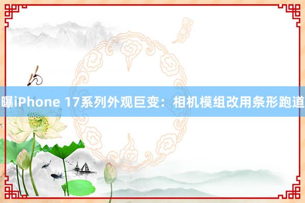 曝iPhone 17系列外观巨变：相机模组改用条形跑道