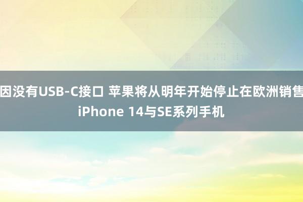 因没有USB-C接口 苹果将从明年开始停止在欧洲销售iPhone 14与SE系列手机