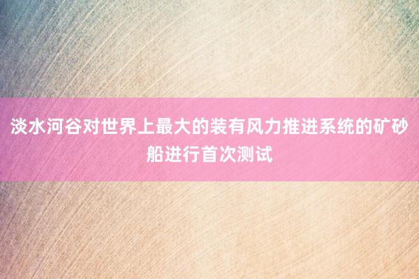 淡水河谷对世界上最大的装有风力推进系统的矿砂船进行首次测试