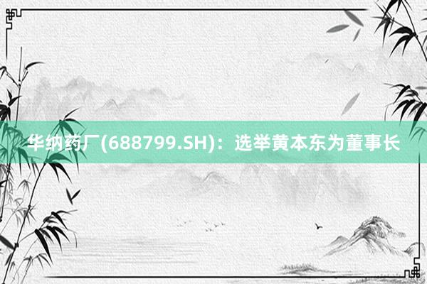 华纳药厂(688799.SH)：选举黄本东为董事长